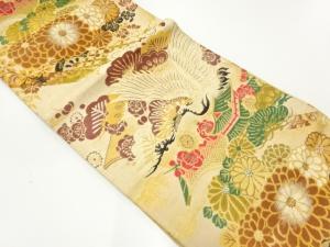 アンティーク　松梅に鶴模様織出し丸帯（材料）